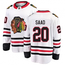 Youth Chicago Blackhawks #20 Brandon Saad Fanatics Branded White Away Breakaway NHL Jersey