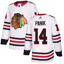 Men's Adidas Chicago Blackhawks #14 Richard Panik Authentic White Away NHL Jersey