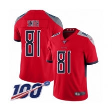 Men's Tennessee Titans #81 Jonnu Smith Limited Red Inverted Legend 100th Season Football Jersey