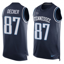 Men's Nike Tennessee Titans #87 Eric Decker Limited Navy Blue Player Name & Number Tank Top Tank Top NFL Jersey