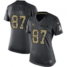 Women's Nike Tennessee Titans #87 Eric Decker Limited Black 2016 Salute to Service NFL Jersey