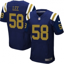 Men's Nike New York Jets #58 Darron Lee Elite Navy Blue Alternate NFL Jersey