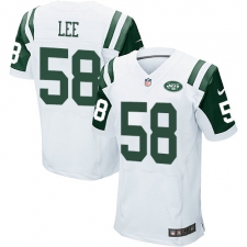 Men's Nike New York Jets #58 Darron Lee Elite White NFL Jersey