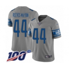 Men's Detroit Lions #44 Jalen Reeves-Maybin Limited Gray Inverted Legend 100th Season Football Jersey