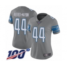 Women's Detroit Lions #44 Jalen Reeves-Maybin Limited Steel Rush Vapor Untouchable 100th Season Football Jersey
