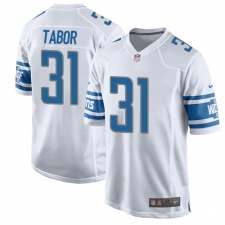 Men's Nike Detroit Lions #31 Teez Tabor Game White NFL Jersey