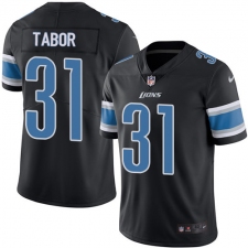 Men's Nike Detroit Lions #31 Teez Tabor Limited Black Rush Vapor Untouchable NFL Jersey