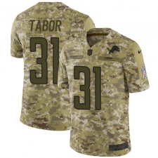 Men's Nike Detroit Lions #31 Teez Tabor Limited Camo 2018 Salute to Service NFL Jersey