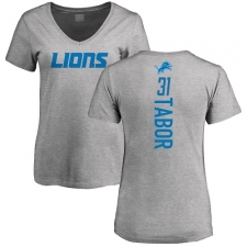 NFL Women's Nike Detroit Lions #31 Teez Tabor Ash Backer T-Shirt