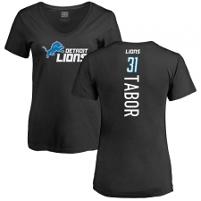 NFL Women's Nike Detroit Lions #31 Teez Tabor Black Backer T-Shirt