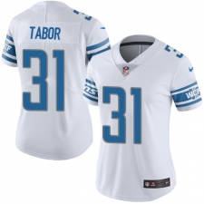 Women Nike Detroit Lions #31 Teez Tabor White Vapor Untouchable Limited Player NFL Jersey