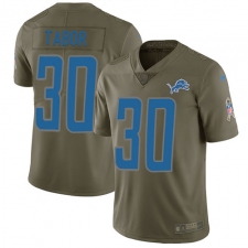 Youth Nike Detroit Lions #30 Teez Tabor Limited Olive 2017 Salute to Service NFL Jersey