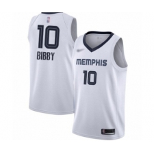 Men's Memphis Grizzlies #10 Mike Bibby Authentic White Finished Basketball Jersey - Association Edition
