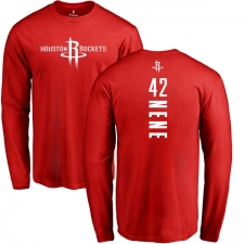 NBA Nike Houston Rockets #42 Nene Red Backer Long Sleeve T-Shirt