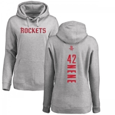 NBA Women's Nike Houston Rockets #42 Nene Ash Backer Pullover Hoodie