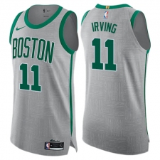 Men's Nike Boston Celtics #11 Kyrie Irving Authentic Gray NBA Jersey - City Edition