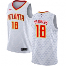 Men's Nike Atlanta Hawks #18 Miles Plumlee Authentic White NBA Jersey - Association Edition