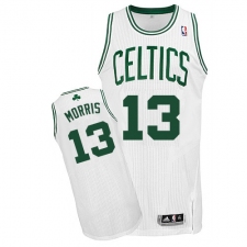 Men's Adidas Boston Celtics #13 Marcus Morris Authentic White Home NBA Jersey