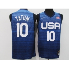 Men's Boston Celtics #10 Jayson Tatum Blue USA Basketball Tokyo Olympics 2021 Jersey