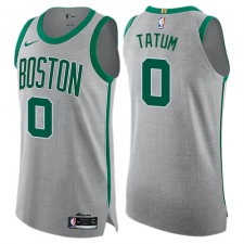 Men's Nike Boston Celtics #0 Jayson Tatum Authentic Gray NBA Jersey - City Edition