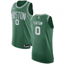 Women's Nike Boston Celtics #0 Jayson Tatum Authentic Green(White No.) Road NBA Jersey - Icon Edition