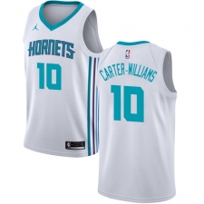 Men's Nike Jordan Charlotte Hornets #10 Michael Carter-Williams Swingman White NBA Jersey - Association Edition