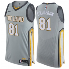 Men's Nike Cleveland Cavaliers #81 Jose Calderon Authentic Gray NBA Jersey - City Edition