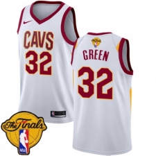 Men's Nike Cleveland Cavaliers #32 Jeff Green Authentic White 2018 NBA Finals Bound NBA Jersey - Association Edition