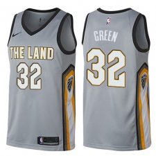 Men's Nike Cleveland Cavaliers #32 Jeff Green Swingman Gray NBA Jersey - City Edition