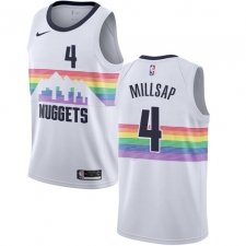 Men's Nike Denver Nuggets #4 Paul Millsap Swingman White NBA Jersey - City Edition
