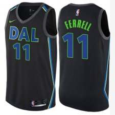 Men's Nike Dallas Mavericks #11 Yogi Ferrell Authentic Black NBA Jersey - City Edition