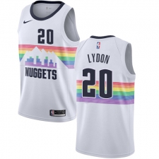 Women's Nike Denver Nuggets #20 Tyler Lydon Swingman White NBA Jersey - City Edition