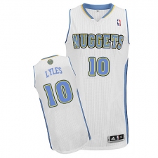 Men's Adidas Denver Nuggets #10 Trey Lyles Authentic White Home NBA Jersey