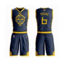 Men's Golden State Warriors #6 Nick Young Swingman Navy Blue Basketball Suit 2019 Basketball Finals Bound Jersey - City Edition