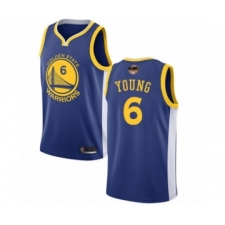Men's Golden State Warriors #6 Nick Young Swingman Royal Blue 2019 Basketball Finals Bound Basketball Jersey - Icon Edition