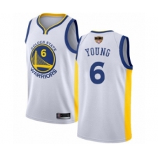 Youth Golden State Warriors #6 Nick Young Swingman White 2019 Basketball Finals Bound Basketball Jersey - Association Edition
