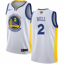 Youth Nike Golden State Warriors #2 Jordan Bell Authentic White Home 2018 NBA Finals Bound NBA Jersey - Association Edition