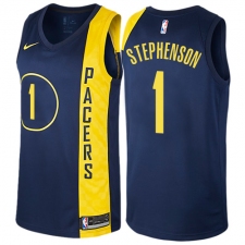 Men's Nike Indiana Pacers #1 Lance Stephenson Authentic Navy Blue NBA Jersey - City Edition