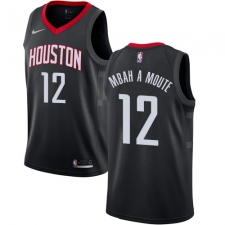 Men's Nike Houston Rockets #12 Luc Mbah a Moute Authentic Black Alternate NBA Jersey Statement Edition