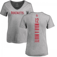 NBA Women's Nike Houston Rockets #12 Luc Mbah a Moute Ash Backer T-Shirt