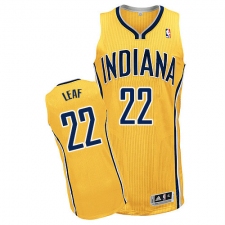 Men's Adidas Indiana Pacers #22 T. J. Leaf Authentic Gold Alternate NBA Jersey