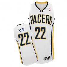 Men's Adidas Indiana Pacers #22 T. J. Leaf Authentic White Home NBA Jersey