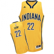Men's Adidas Indiana Pacers #22 T. J. Leaf Swingman Gold Alternate NBA Jersey