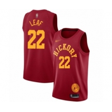 Men's Indiana Pacers #22 T. J. Leaf Authentic Red Hardwood Classics Basketball Jersey