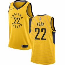 Men's Nike Indiana Pacers #22 T. J. Leaf Authentic Gold NBA Jersey Statement Edition