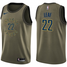 Youth Nike Indiana Pacers #22 T. J. Leaf Swingman Green Salute to Service NBA Jersey