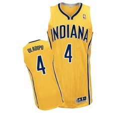 Men's Adidas Indiana Pacers #4 Victor Oladipo Authentic Gold Alternate NBA Jersey