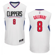Men's Adidas Los Angeles Clippers #8 Danilo Gallinari Authentic White Home NBA Jersey
