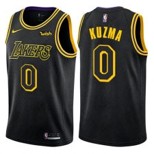Youth Nike Los Angeles Lakers #0 Kyle Kuzma Swingman Black NBA Jersey - City Edition