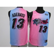Men's Miami Heat #13 Edrice Adebayo Pink-Blue Swingman Basketball Jersey